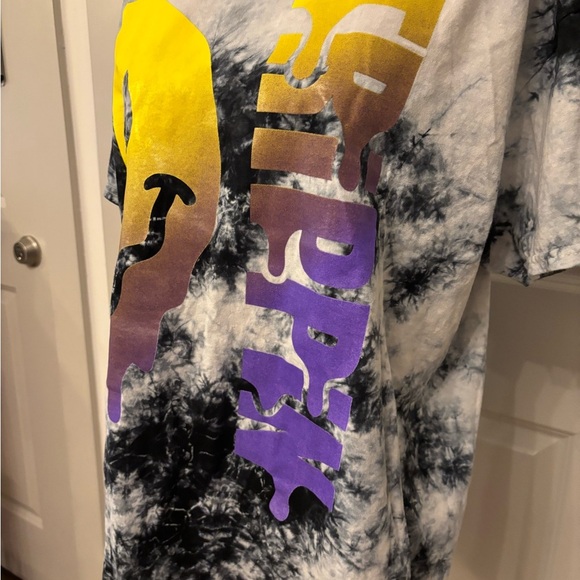 Trippy psychedelic black tie-dye basic tee size XL - Picture 7 of 10